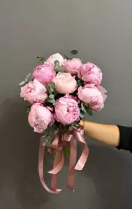 Photo of bouquet "Bouquet Of 9 Pink Peonies “Silent Reverie” In Ayia Napa" — Flower delivery in Ayia Napa, photo 1 of 1