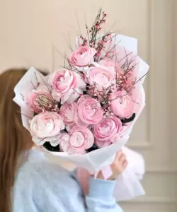 Photo of bouquet "Bouquet Eleven Pink Ranunculus Greenery “Desert Whisper” Ayia Napa" — Flower delivery in Ayia Napa, photo 1 of 1