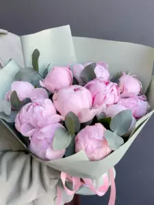 Photo of bouquet "Bouquet 11 Pink Peonies in Paper Wrapping “Blush Reverie” Ayia Napa" — Flower delivery in Ayia Napa, photo 1 of 1