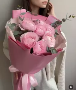Photo of bouquet "Bouquet 7 Pink Ranunculus Greenery “Blush Whisper” Ayia Napa" — Flower delivery in Ayia Napa, photo 1 of 1