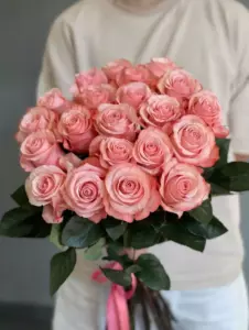 Photo of bouquet "Bouquet 21 Pink Roses “Blush Whisper” Ayia Napa" — Flower delivery in Ayia Napa, photo 1 of 5