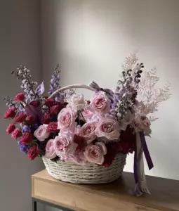Photo of bouquet "Arrangement Peony 21 Rose 13 Matthiola 9 “Velvet Reverie” in Ayia Napa" — Flower delivery in Ayia Napa, photo 1 of 2