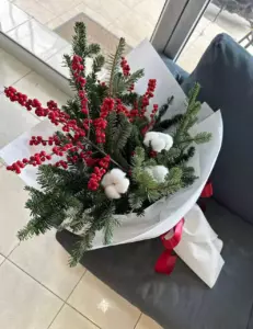 Photo of bouquet "Set Of Rowan 7 Cotton 3 Fir Branches 13 “Winter Whisper” Ayia Napa" — Flower delivery in Ayia Napa, photo 1 of 1