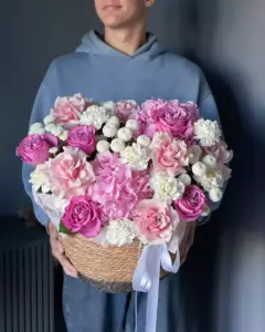 Photo of bouquet "Arrangement French Rose 11 Peony 11 Dianthus 11 “Blush Reverie” Ayia Napa" — Flower delivery in Ayia Napa, photo 1 of 1