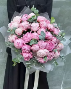 Photo of bouquet "Bouquet 39 Pink Peonies Paper Wrapping “Blush Reverie” Ayia Napa" — Flower delivery in Ayia Napa, photo 1 of 1