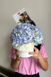 Photo of bouquet "Bouquet Of 3 Blue Hydrangeas “Azure Whisper” Ayia Napa" — Flower delivery in Ayia Napa, photo 1 of 3