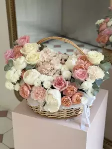 Photo of bouquet "Arrangement Peony 12 Rose 6 Hydrangea 2 “Whispering Mirage” Ayia Napa" — Flower delivery in Ayia Napa, photo 1 of 1