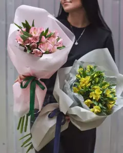 Photo of bouquet "Bouquet 11 Alstroemerias Paper Wrapping “Silent Whisper” Ayia Napa" — Flower delivery in Ayia Napa, photo 1 of 1
