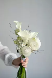 Photo of bouquet "Bouquet Anemone 9 Calla 3 Ranunculus 3 “Whispered Reverie” Ayia Napa" — Flower delivery in Ayia Napa, photo 1 of 1