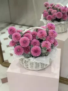 Photo of bouquet "Bouquet 31 Dahlias Basket "Silent Reverie" Ayia Napa" — Flower delivery in Ayia Napa, photo 1 of 1