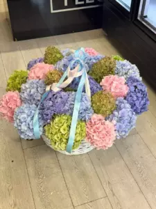 Photo of bouquet "Bouquet 25 Pink White Hydrangeas “Blush Reverie” Ayia Napa" — Flower delivery in Ayia Napa, photo 1 of 2