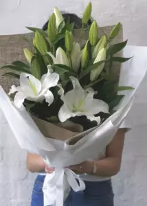 Photo of bouquet "Bouquet 3 White Lilies “Moonlit Whisper” Ayia Napa" — Flower delivery in Ayia Napa, photo 1 of 1