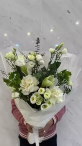 Photo of bouquet "Arrangement French Eustoma 7 Lily 2 Rose 2 “Silent Accord” in Ayia Napa" — Flower delivery in Ayia Napa, photo 1 of 3