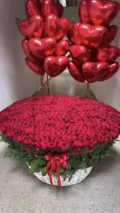 Photo of bouquet "Bouquet 1501 Red Roses Basket XXL “Scarlet Whisper” Ayia Napa" — Flower delivery in Ayia Napa, photo 1 of 1