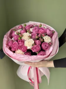 Photo of bouquet "Bouquet Peony Rose 13 Dianthus 8 “Silent Reverie” Bali" — Bali - Flowers Delivery Flowers Place, photo 1 of 1