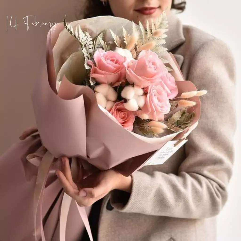 Bouquet 13 Pink Peonies Paper Wrapping “Coral Whisper” Bali