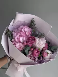 Photo of bouquet "Arrangement Peony 7 Miranda Pink Hydrangea 2 White “Coral Murmurs” Bangkok" — Bangkok - Flowers Delivery Flowers Place, photo 1 of 1
