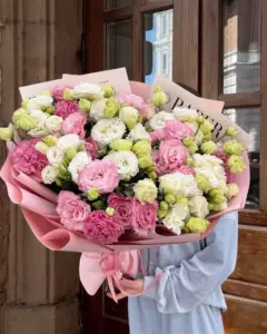 Photo of bouquet "Bouquet Of 21 Pink Raspberry White Eustoma “Silent Veil” Bangkok" — Bangkok - Flowers Delivery Flowers Place, photo 1 of 1