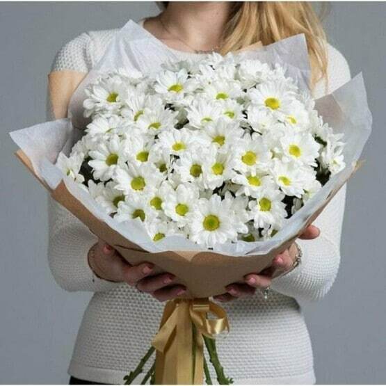 Bouquet 3 White French Roses Paper Wrap “Silent Veil” Bangkok