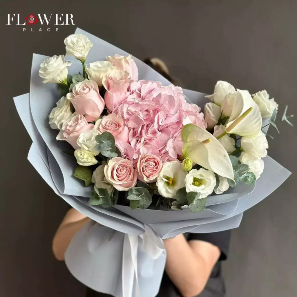 Bouquet French Roses 9 Peonies 13 Soft Peach Juliet “Silent Murmurs” Bangkok