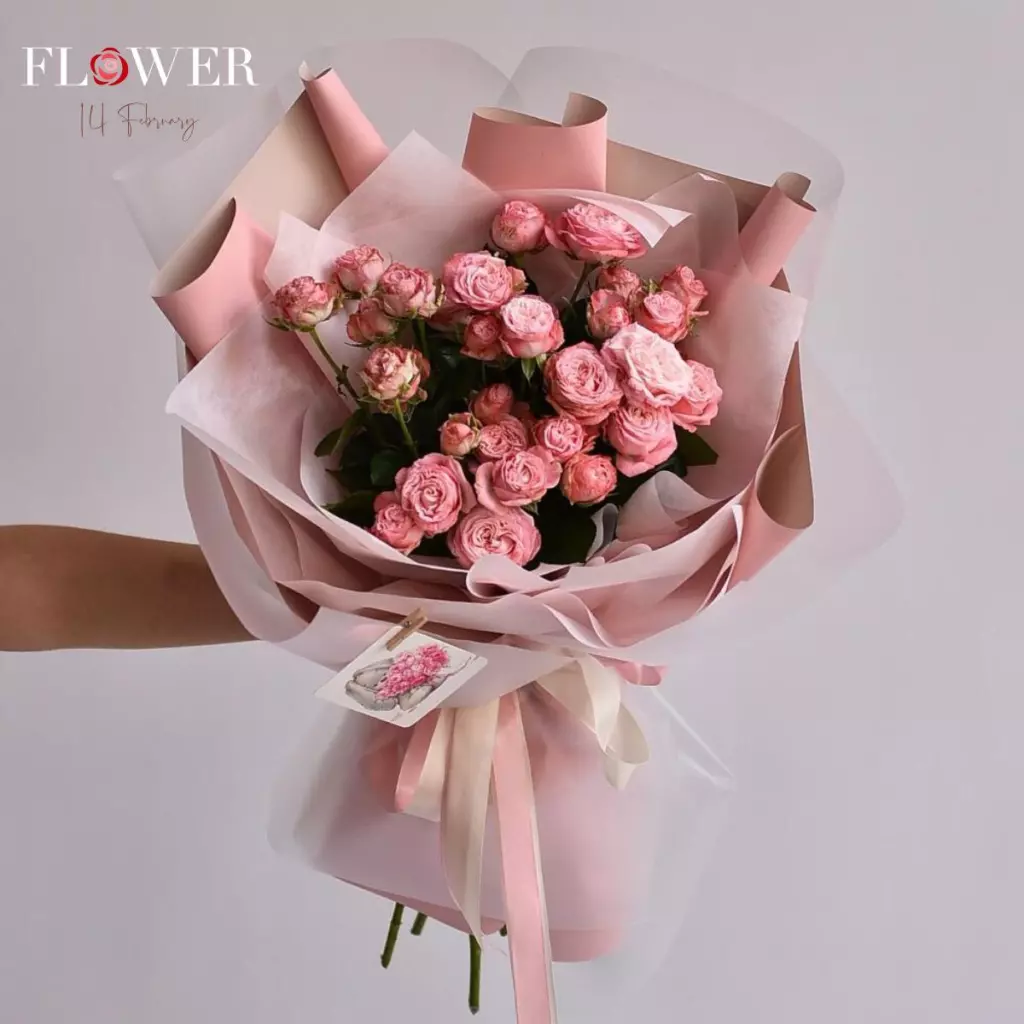 Bouquet 51 Pink Peony Roses Basket “Desert Bloom” Belgrade