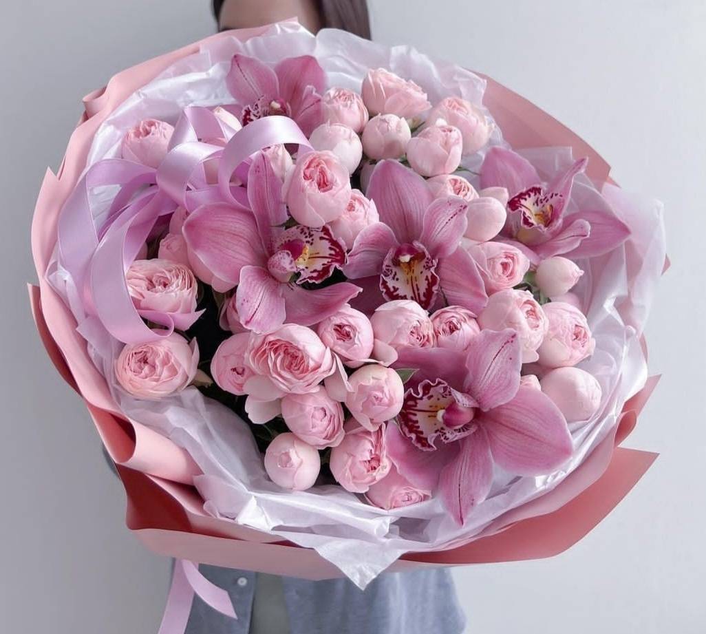 Bouquet Of 65 Pink Peony Roses Miranda “Blush Reverie” Da Lat
