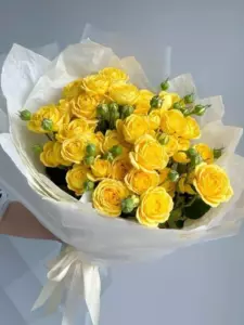 Photo of bouquet "Bouquet 15 Spray Roses Paper Wrapping “Desert Whisper” Da Nang" — Flower Delivery in Da Nang | Flowers Place, photo 1 of 1