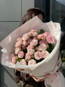 Photo of bouquet "Bouquet 9 Pink Spray Roses Paper Wrap “Blush Whisper” Da Nang" — Flower Delivery in Da Nang | Flowers Place, photo 1 of 1