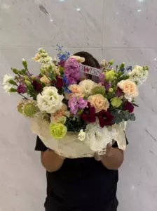 Photo of bouquet "Arrangement Matthiola16 Tulip12 Dianthus10 “Whispering Mirage” Da Nang" — Flower Delivery in Da Nang | Flowers Place, photo 1 of 1
