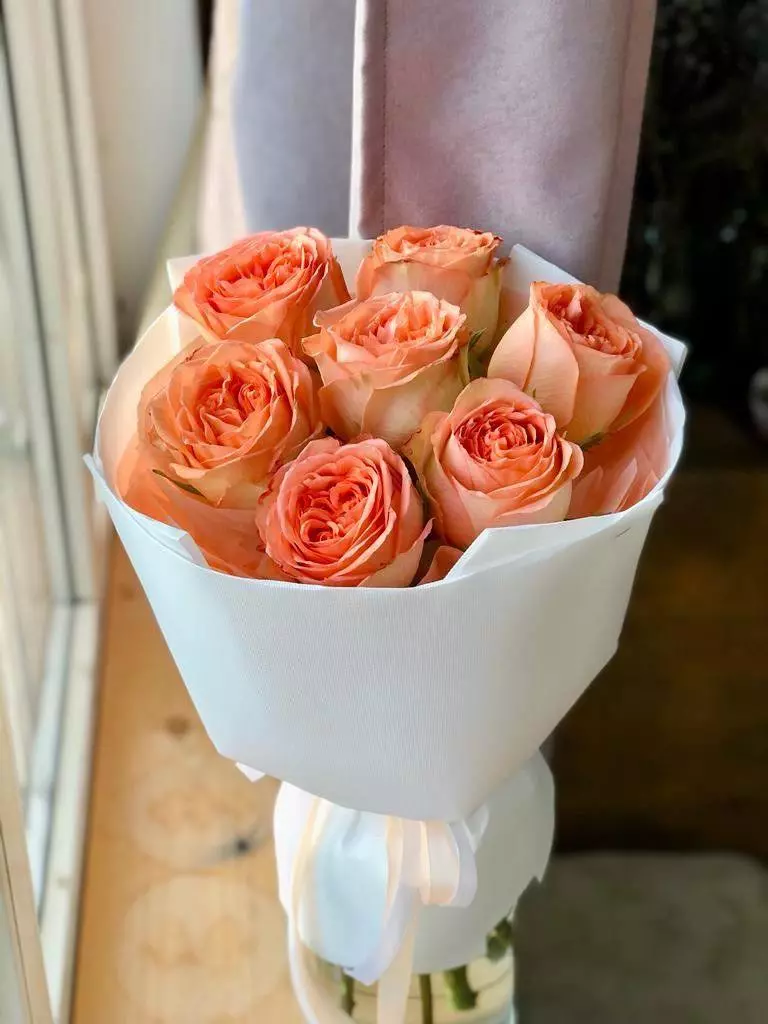 Bouquet 7 Peonies Paper Wrapping “Silent Reverie” Ayia Napa