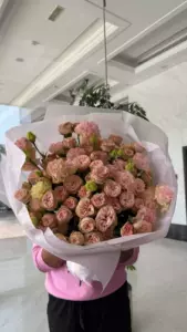 Photo of bouquet "Bouquet 21 Peony Rose Cream Pink 14 Eustoma “Desert Whisper” Da Nang" — Flower Delivery in Da Nang | Flowers Place, photo 1 of 2