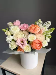 Photo of bouquet "Arrangement Peony 3 Matthiola 3 Eustoma 6 "Desert Whisper" Da Nang" — Flower Delivery in Da Nang | Flowers Place, photo 1 of 1
