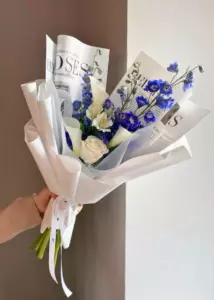 Photo of bouquet "Bouquet Calla 3 Eustoma 5 Rose 1 “Silent Reverie” Dubai" — Dubai - Flowers Delivery Flowers Place, photo 1 of 2