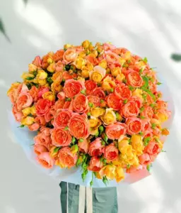 Photo of bouquet "Bouquet Of 51 Soft Peach Peony Roses Juliet “Whispered Reverie” Dubai" — Dubai - Flowers Delivery Flowers Place, photo 1 of 2