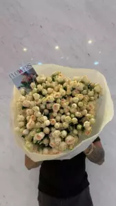 Photo of bouquet "Bouquet 25 Soft Peach Peony Roses Natural Kraft Paper “Whispering Reverie” Dubai" — Dubai - Flowers Delivery Flowers Place, photo 1 of 1
