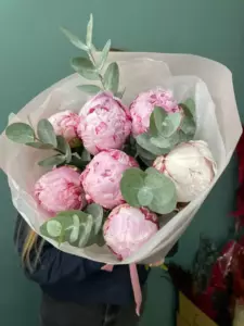 Photo of bouquet "Bouquet 7 Pink Peonies “Desert Bloom” in Larnaca" — Flower delivery in Larnaca | Flowers Place, photo 1 of 1