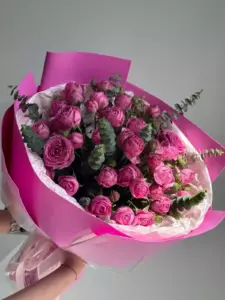Photo of bouquet "Bouquet 17 Pink Peony Roses Miranda “Whispering Dawn” Larnaca" — Flower delivery in Larnaca | Flowers Place, photo 1 of 1