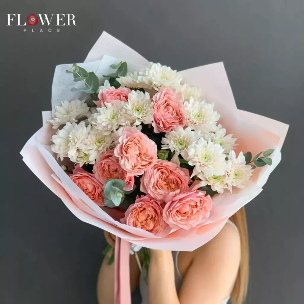 Bouquet 11 Pink Peonies Basket “Blush Reverie” Larnaca