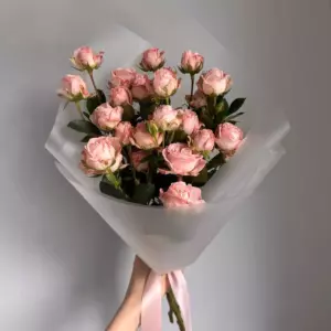 Photo of bouquet "Bouquet 5 Pink Spray Roses Paper Wrap “Coral Murmurs” Phuket" — Phuket - Flowers Delivery Flowers Place, photo 1 of 1