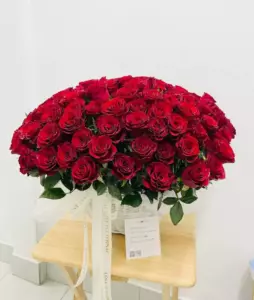 Photo of bouquet "Bouquet 101 Red Roses Basket “Crimson Murmurs” Phuket" — Phuket - Flowers Delivery Flowers Place, photo 1 of 1