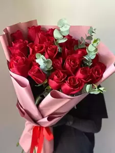 Photo of bouquet "Bouquet 27 Red Roses Paper Wrapping “Crimson Murmurs” Phuket" — Phuket - Flowers Delivery Flowers Place, photo 1 of 1