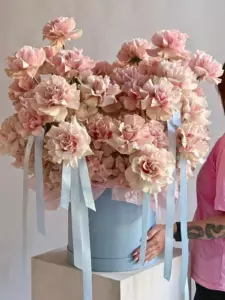 Photo of bouquet "Bouquet 51 Pink French Roses Ribbon Whispering Silk Phuket" — Phuket - Flowers Delivery Flowers Place, photo 1 of 1