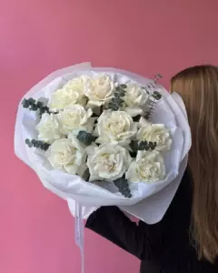 Photo of bouquet "Bouquet 11 White French Roses “Silent Reverie” Phuket" — Phuket - Flowers Delivery Flowers Place, photo 1 of 2