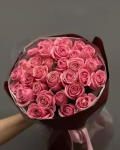 Photo of bouquet "Bouquet 31 Pink Roses Paper Wrap “Silent Blush” Phuket" — Phuket - Flowers Delivery Flowers Place, photo 1 of 3
