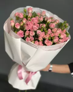 Photo of bouquet "Bouquet 11 Pink Spray Roses Paper Wrap “Silent Bloom” Phuket" — Phuket - Flowers Delivery Flowers Place, photo 1 of 5