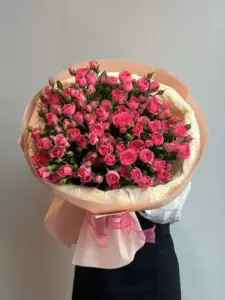 Photo of bouquet "Bouquet 25 Pink Spray Roses Paper Wrap “Silent Bloom” Phuket" — Phuket - Flowers Delivery Flowers Place, photo 1 of 1