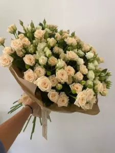 Photo of bouquet "Bouquet 21 Pink Spray Roses Paper Wrap “Silent Bloom” Phuket" — Phuket - Flowers Delivery Flowers Place, photo 1 of 1