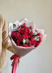 Photo of bouquet "Bouquet 11 Red Peony Roses “Crimson Murmurs” Phuket" — Phuket - Flowers Delivery Flowers Place, photo 1 of 1