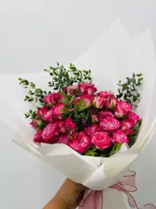 Photo of bouquet "Bouquet 17 Pink Spray Roses Paper Wrap “Blush Whisper” Phuket" — Phuket - Flowers Delivery Flowers Place, photo 1 of 1