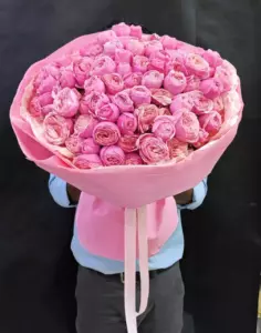 Photo of bouquet "Bouquet 25 Cream Pink Peony Roses “Velvet Whisper” Phuket" — Phuket - Flowers Delivery Flowers Place, photo 1 of 1